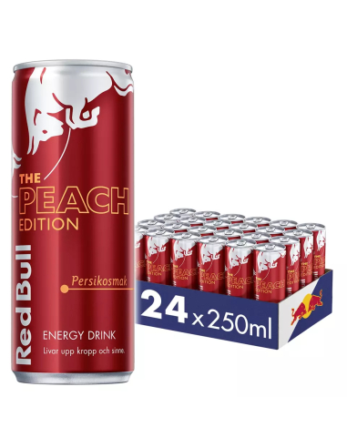 Red Bull Peach 24 x 250 ml incl. DPG Sticker - MHD 03-2025