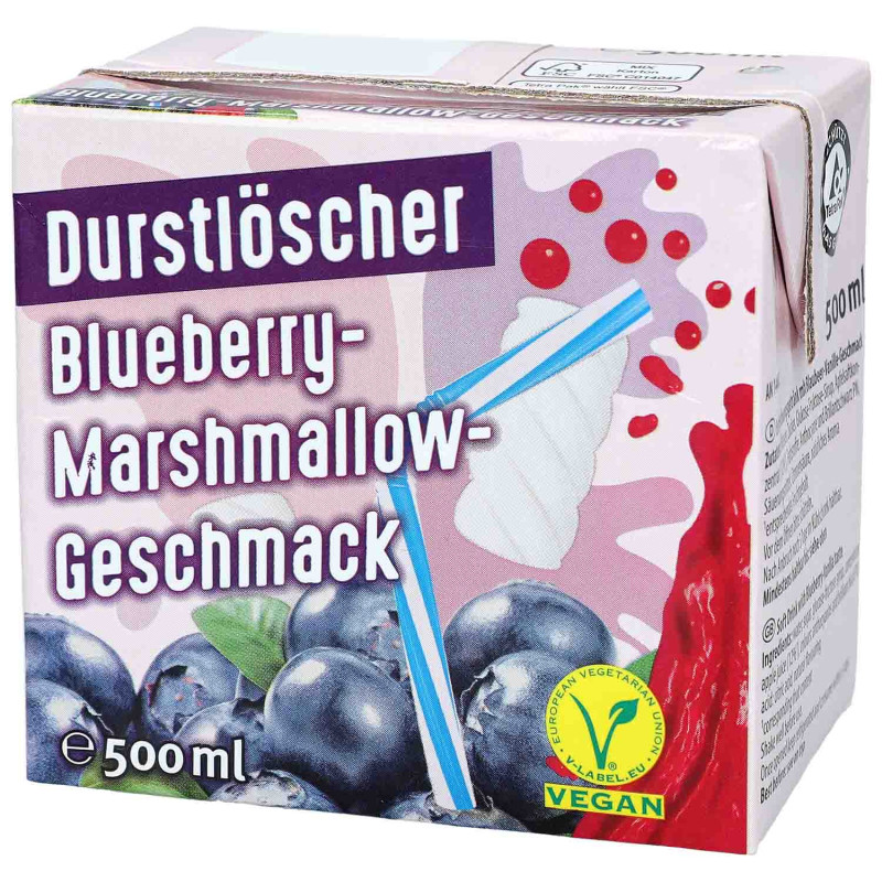 Durstlöscher Blueberry-Marshmallow 12 x 500 ml - MHD 20.07.24