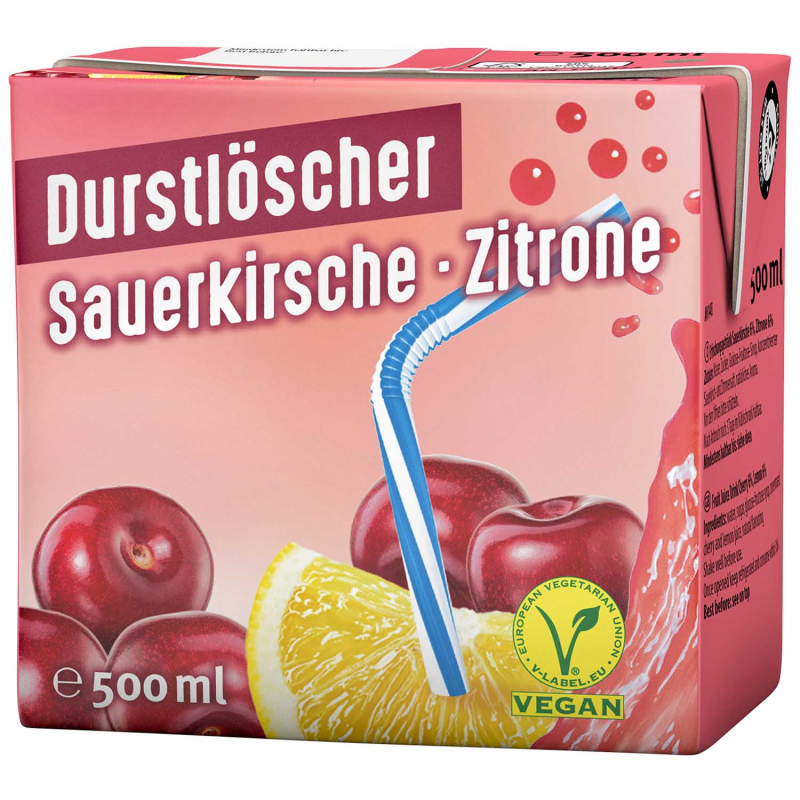 Durstlöscher Sauerkirsche-Zitrone 12 x 500 ml