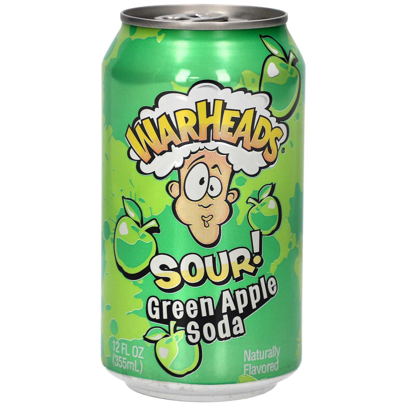 Warheads Green Apple Soda 12 x 355 ml Dose OHNE DPG